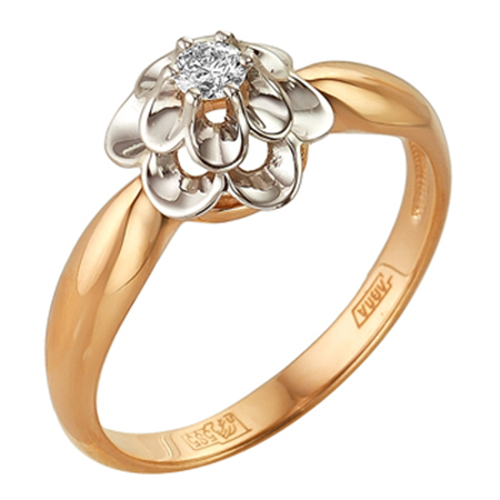 Кольцо, золото, бриллиант, 1-105-69